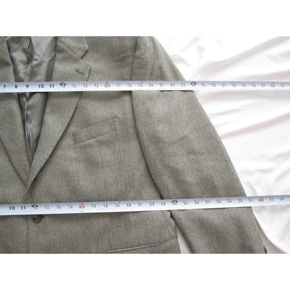 New Vtg Chaps Ralph Lauren Men Wool/Alpaca Herringbone Blazer Sz 50R(MJ10)Canada